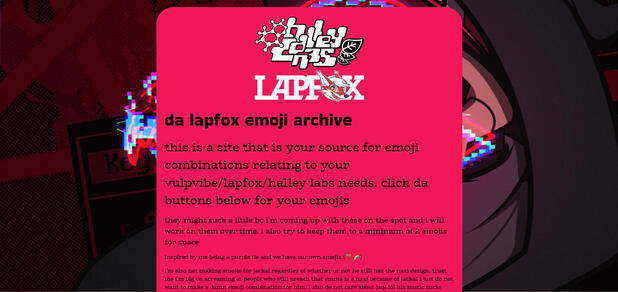 the lapfox emoji combo archive